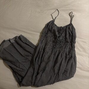 Abercrombie & Fitch Black and White Gingham Midi Dress
